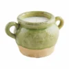 Double Handle Green Glazed Confit Pot Candle